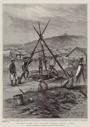 Krigen i øst, japanske soldater som synker en brønn